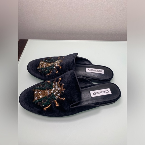Steve Madden Hugh Embellished Beetle Flat Loafers - Picture 3 of 7